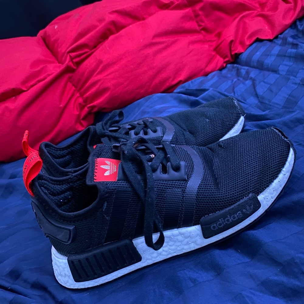 adidas boys NMD black and red